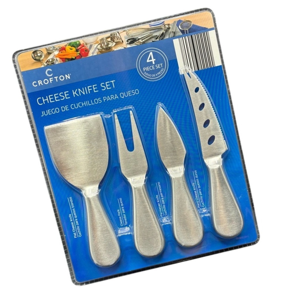 Crofton Cheese Knife 4 piece Set - All Stainless Steel NEW‎